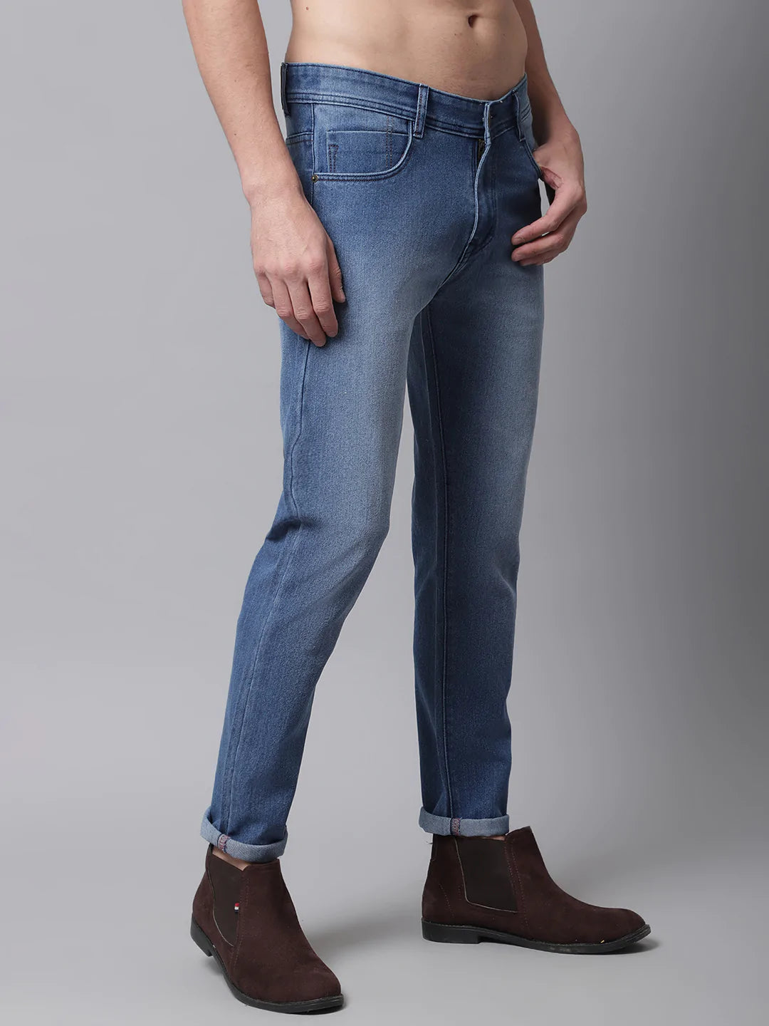 Men Blue Slim Fit Heavy Fade Stretchable Jeans