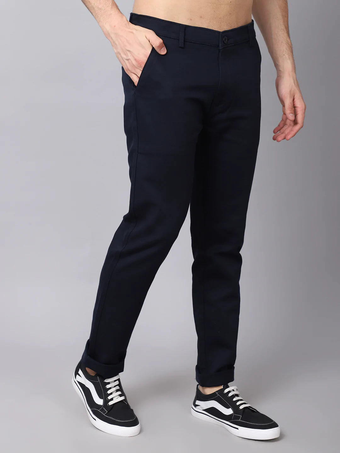 Men Blue Slim Fit Trousers