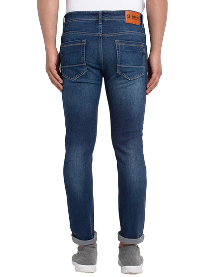 Men Blue Slim Fit Mid-Rise Mildly Distressed Jeans