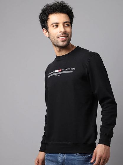 Men Black Printed Sweatshirt