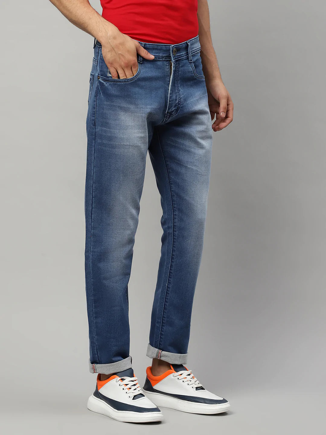 Men Blue Slim Fit Heavy Fade Stretchable Jeans