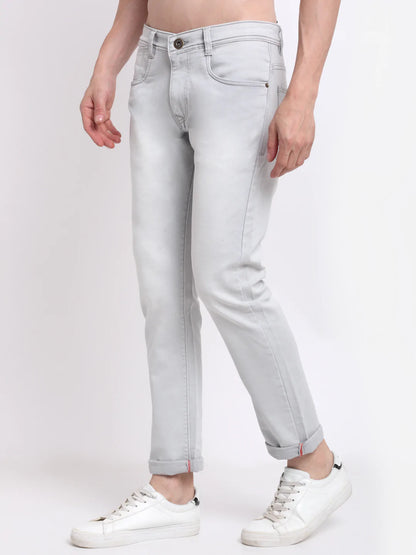 Men Grey Slim Fit Heavy Fade Stretchable Jeans