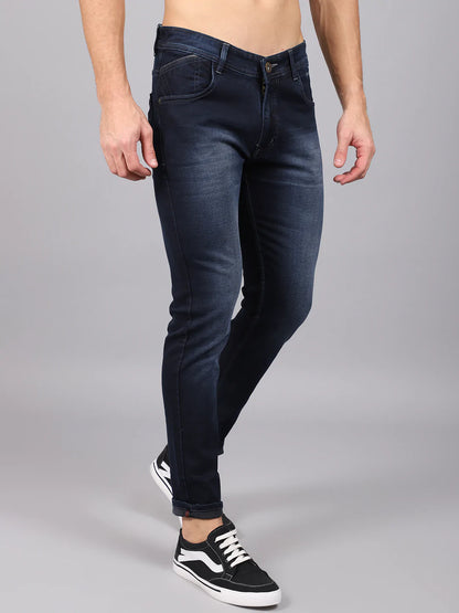 Men Blue Slim Fit Heavy Fade Stretchable Jeans