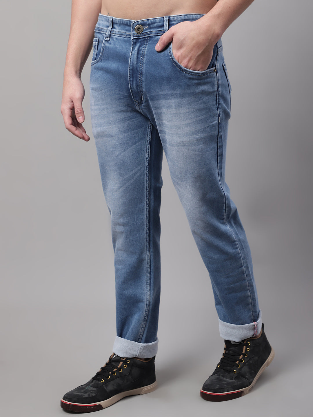 Men Heavy Fade Stretchable Jeans
