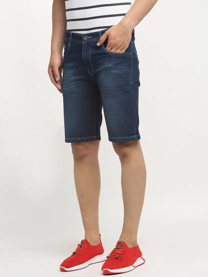 Men Blue Denim Shorts