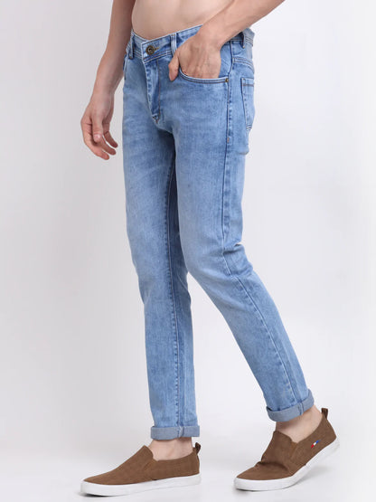 Men Blue Slim Fit Heavy Fade Stretchable Jeans