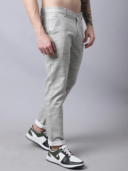 Men Grey Slim Fit Trousers