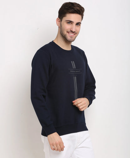 Men Navy Blue Printed Sweatshirt