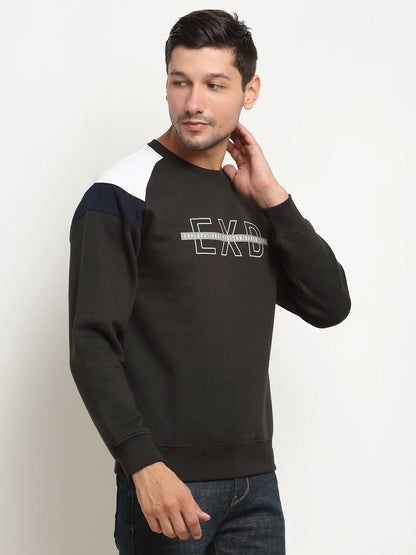 Men Brown Printed Sweatshirt