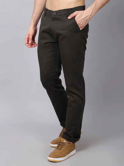 Men Green Slim Fit Trousers