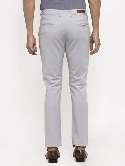 Men Grey Slim Fit Trousers