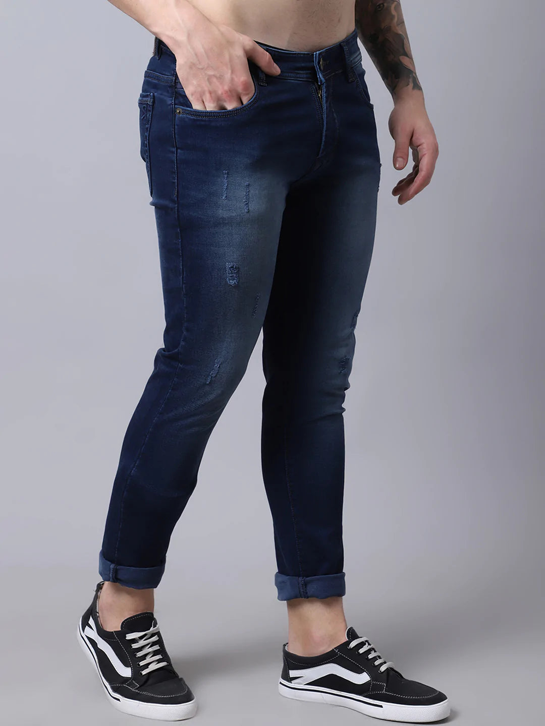 Men Blue Slim Fit Heavy Fade Jeans