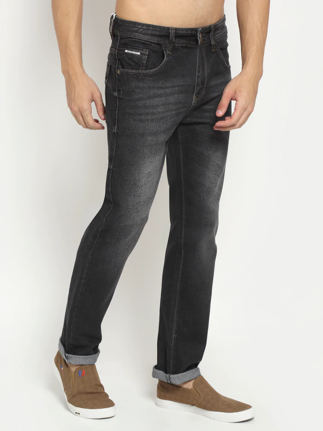 Men Black Light Fade Stretchable Jeans