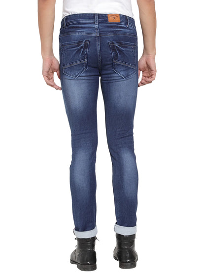 Men Blue Slim Fit Mid-Rise Clean Look Stretchable Jeans
