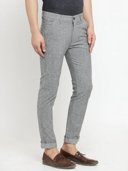 Men Grey Slim Fit Trousers