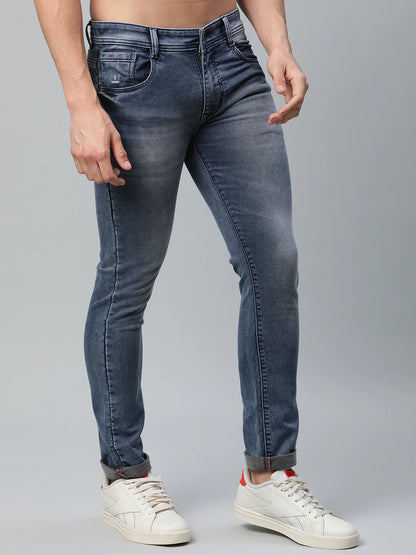 Men Blue Slim Fit Heavy Fade Stretchable Jeans