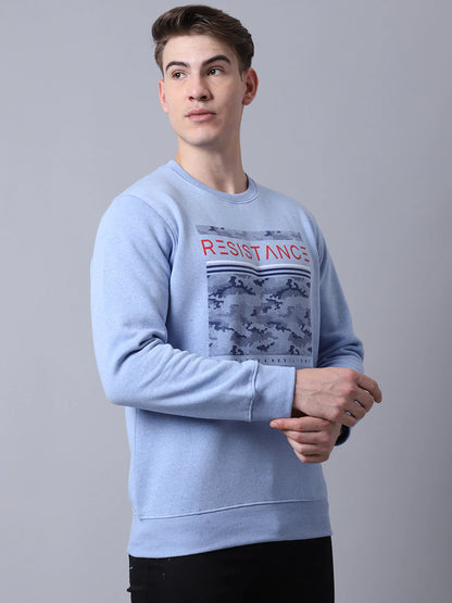 Men Blue Printed Sweatshirt