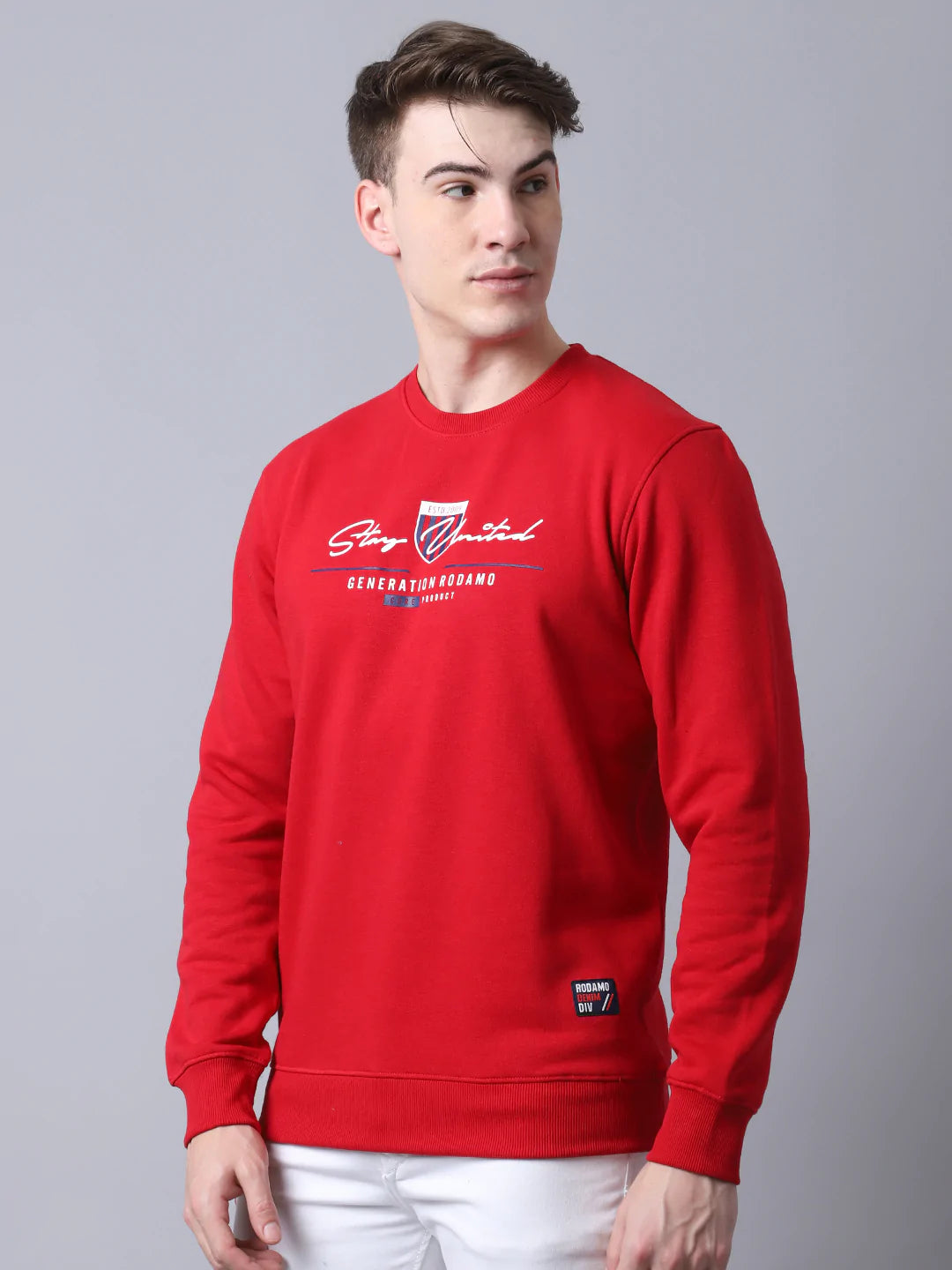 Men Red Printed Sweatshirt