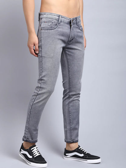 Men Grey Slim Fit Heavy Fade Stretchable Jeans