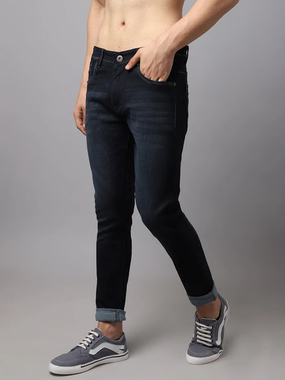Men Black Slim Fit Light Fade Stretchable Jeans