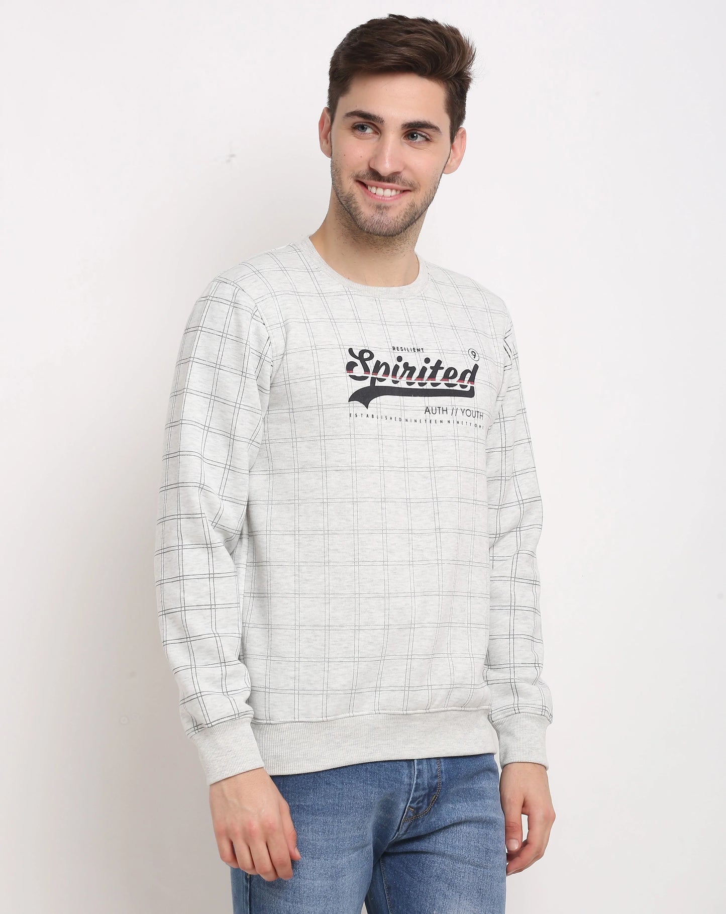 Men Grey Printed Sweatshirt