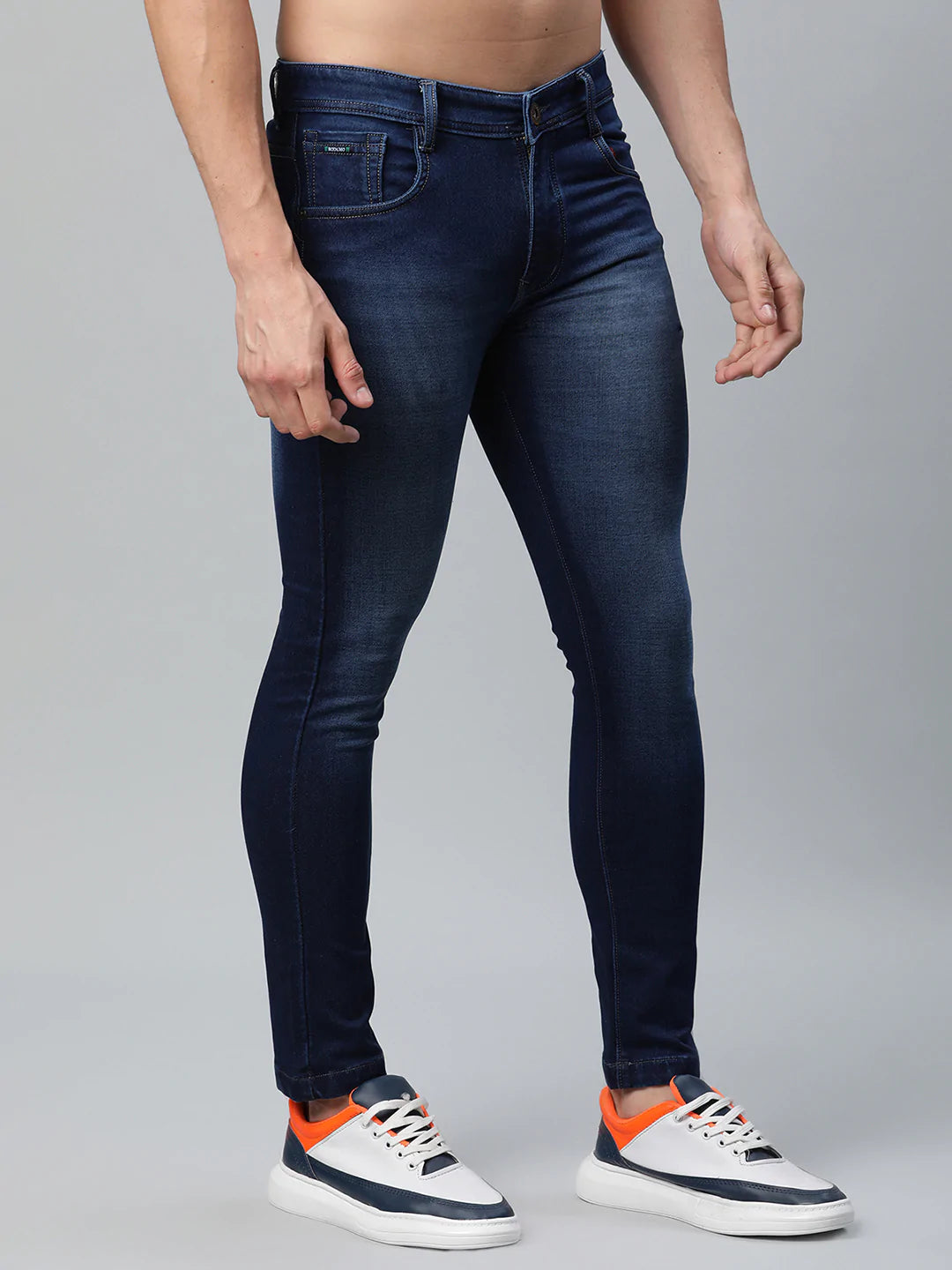 Men Blue Slim Fit Light Fade Mid-Rise Stretchable Jeans