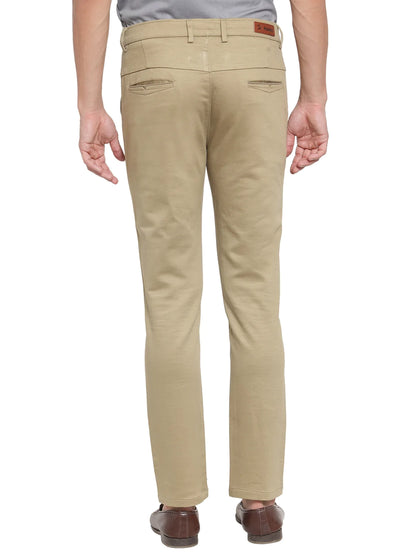 Men Khaki Slim Fit Solid Chinos