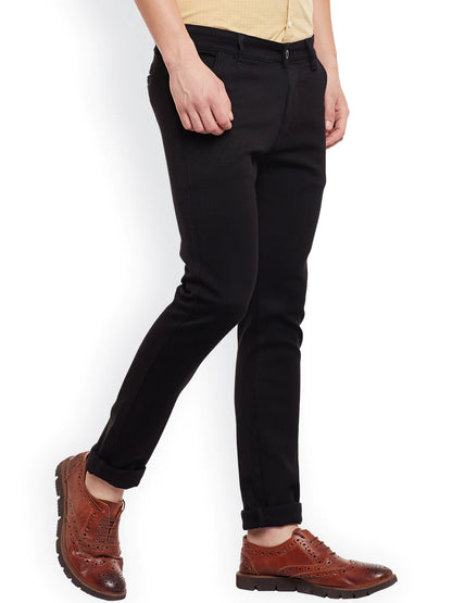 Men Black Slim Fit Trousers
