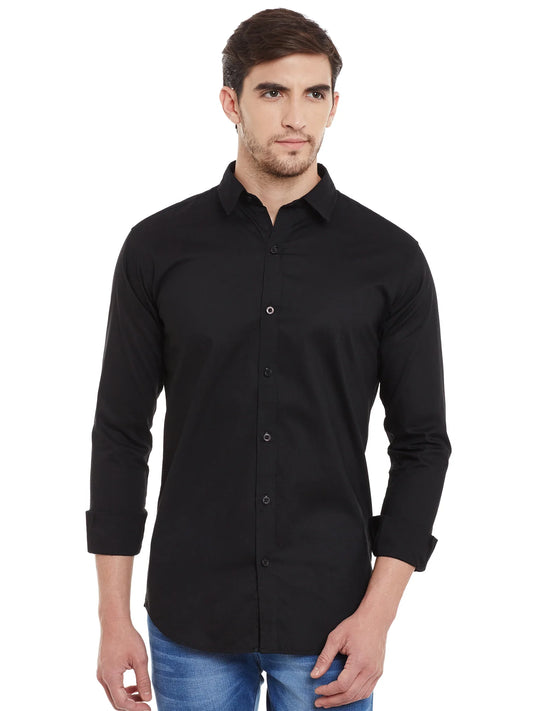 Men Black Slim Fit Shirts