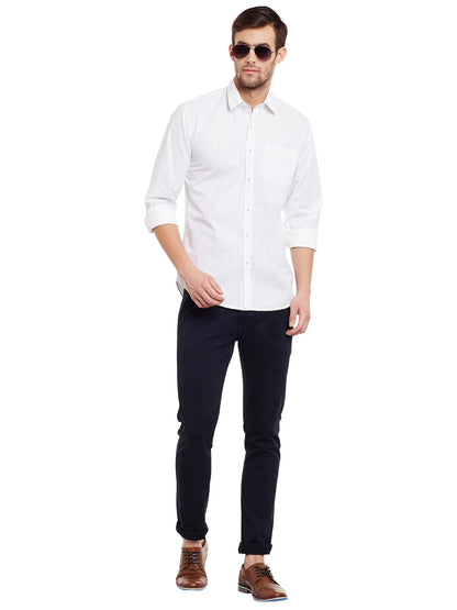 Men White Slim Fit Shirts