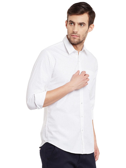 Men White Slim Fit Shirts