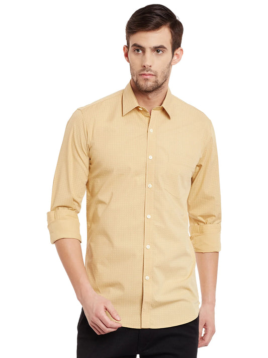 Men Khaki Slim Fit Shirts