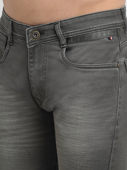 Men Green Slim Fit Heavy Fade Stretchable Jeans
