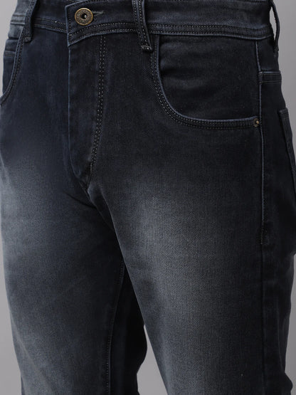 Men Black Slim Fit Light Fade Stretchable Jeans