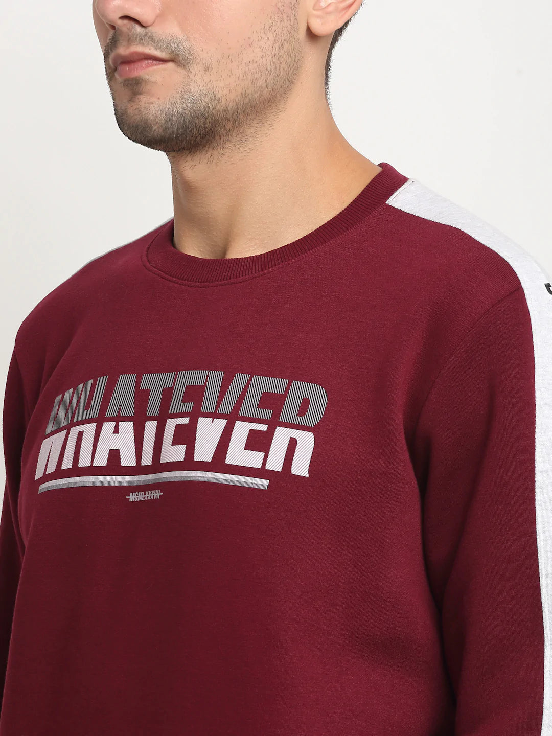 Men Maroon Printed Sweatshirt