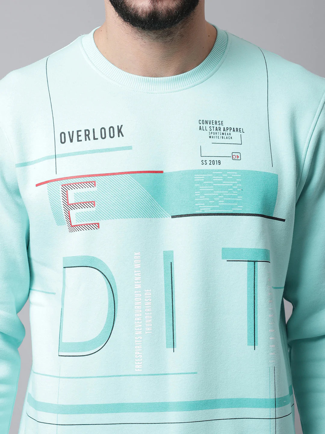 Men Blue Printed Sweatshirt