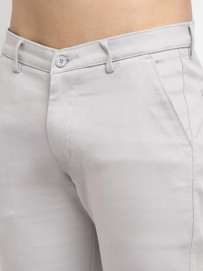 Men Grey Slim Fit Chinos Trousers