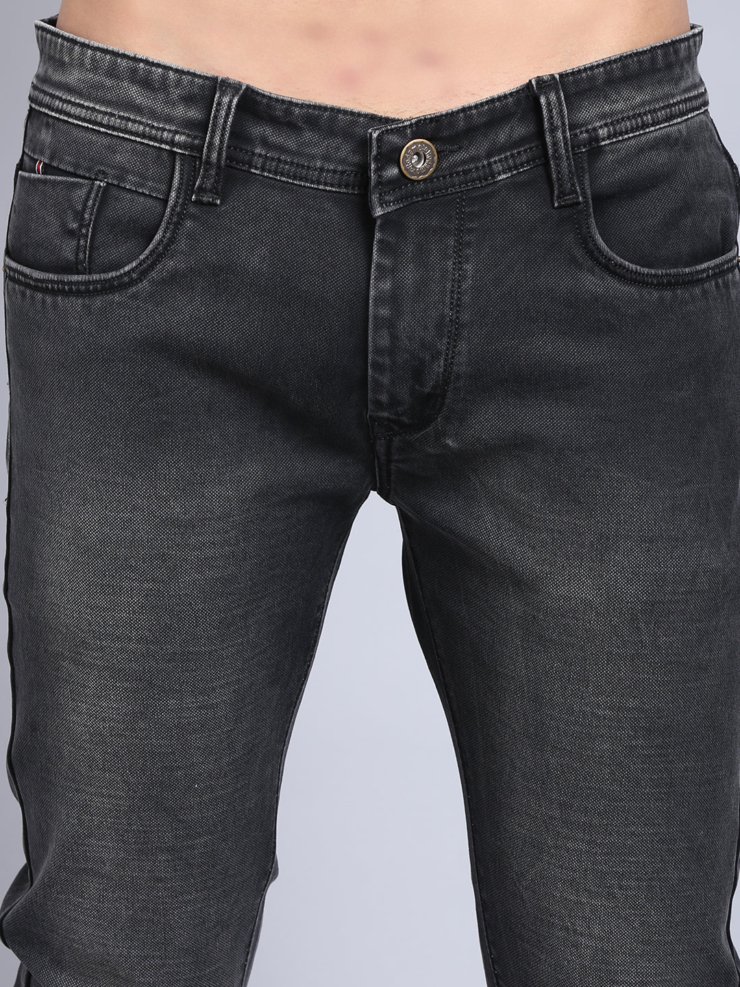 Men Black Slim Fit Heavy Fade Stretchable Jeans