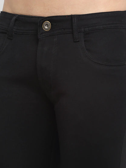 Men Black Solid Slim Fit Stretchable Jeans
