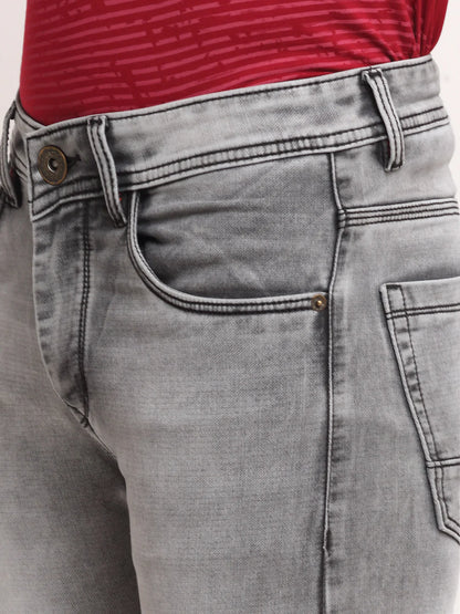 Men Grey Slim Fit Heavy Fade Stretchable Jeans