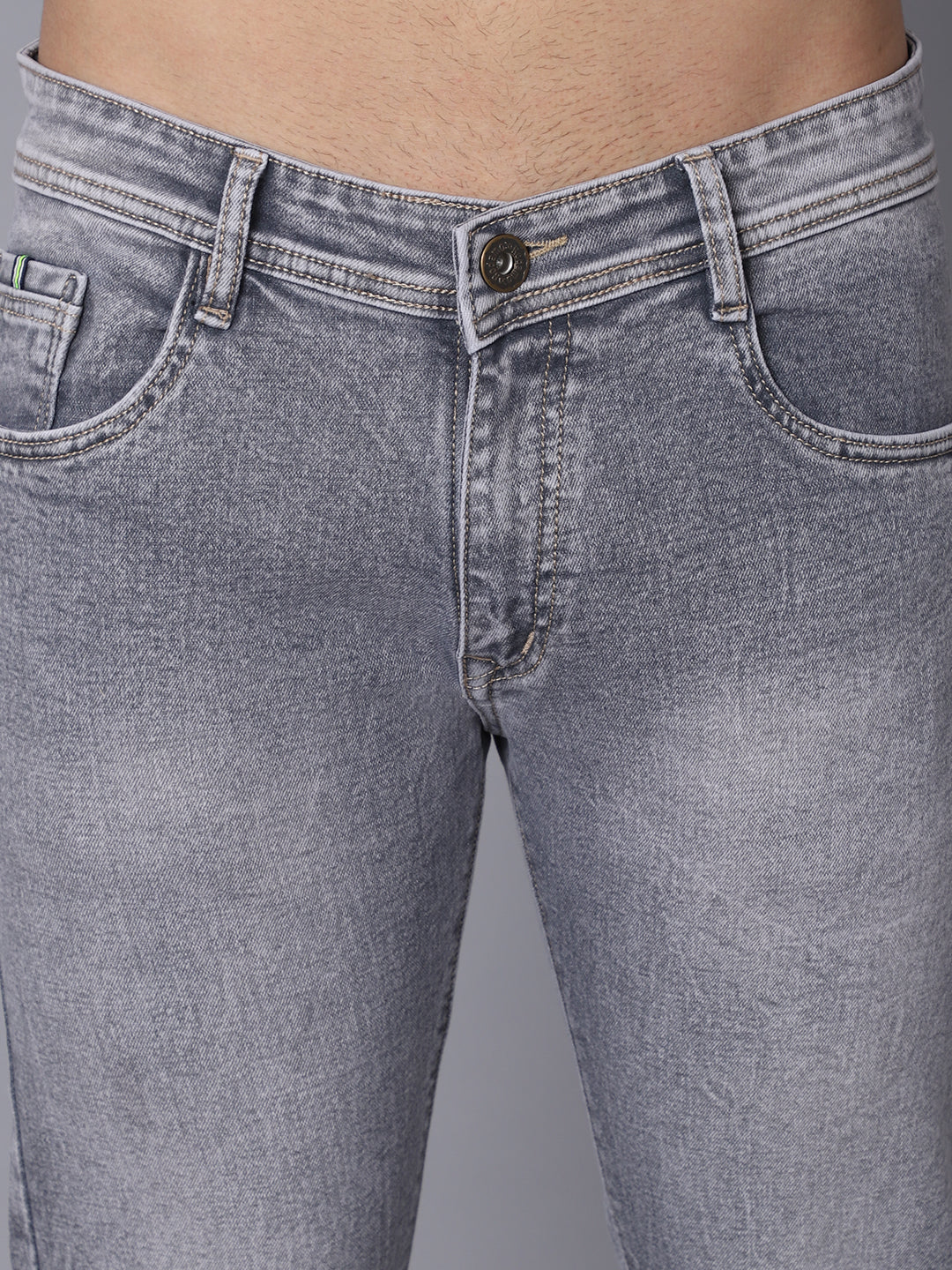Men Grey Slim Fit Heavy Fade Stretchable Jeans