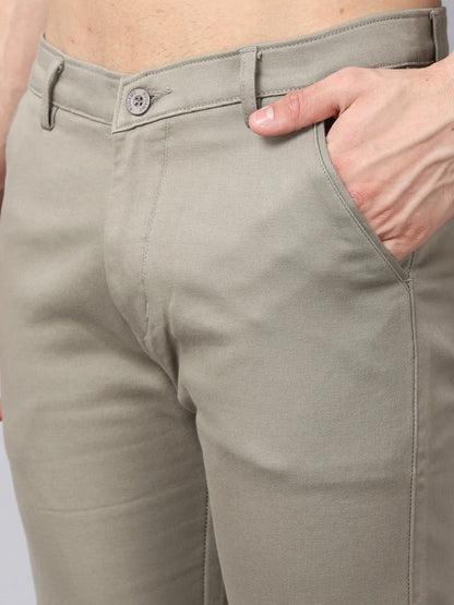 Men Olive Slim Fit Trousers