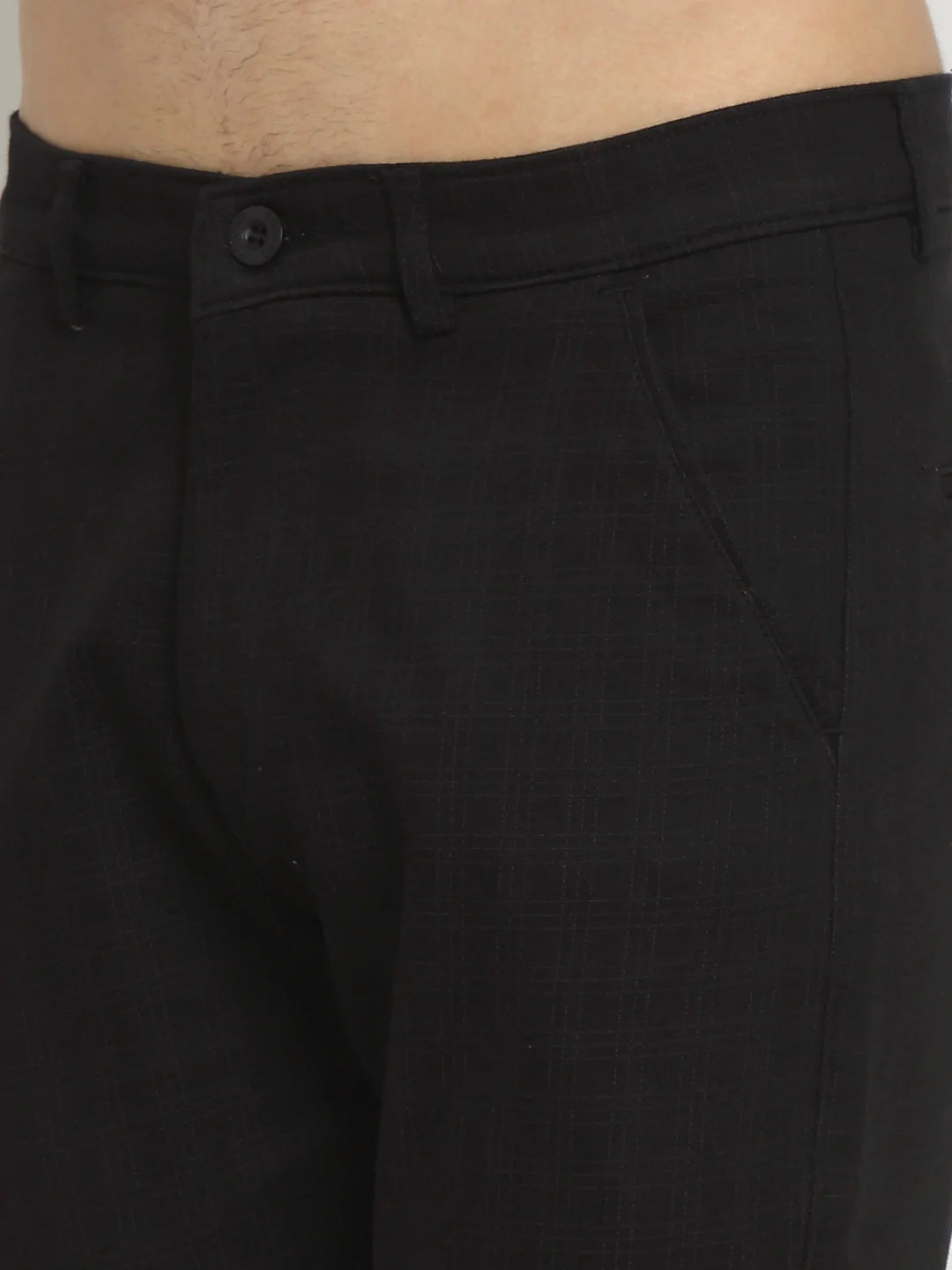 Men Black Slim Fit Chinos Trousers