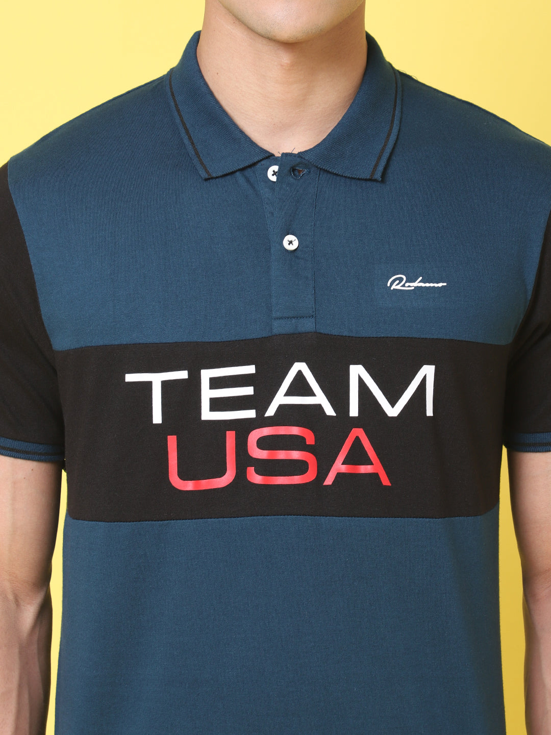 Typography Printed Polo Collar Slim Fit T-shirt