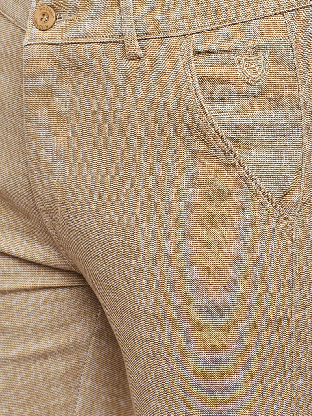 Men Beige Slim Fit Trousers