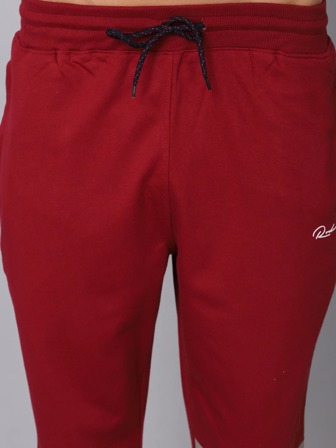 Men Maroon Brand Logo Printed Slim-Fit Track Pant