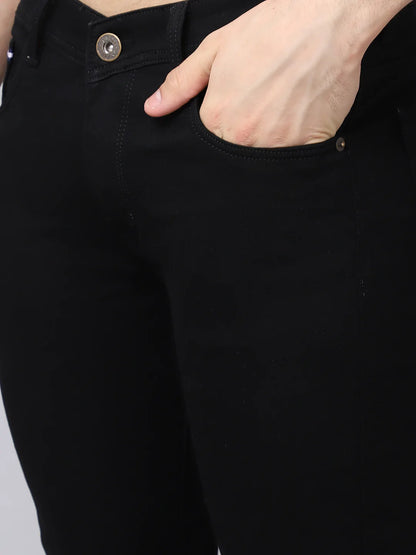 Men Black Slim Fit Stretchable Jeans