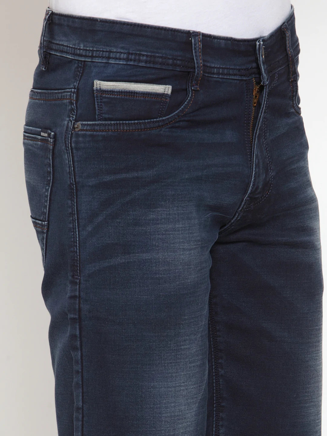 Men Blue Washed Slim Fit Denim Shorts