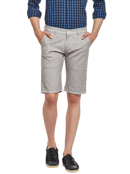 Men Grey Cotton Shorts