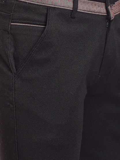 Men Black Cotton Shorts